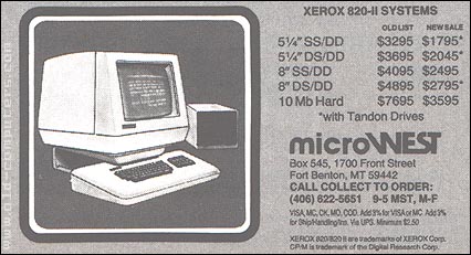 Xerox 820-II Preisliste